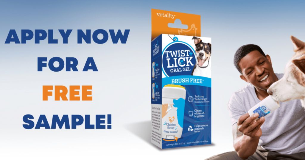 Apply for a Free Sample of Vetality Twist + Lick Dog Dental Gel