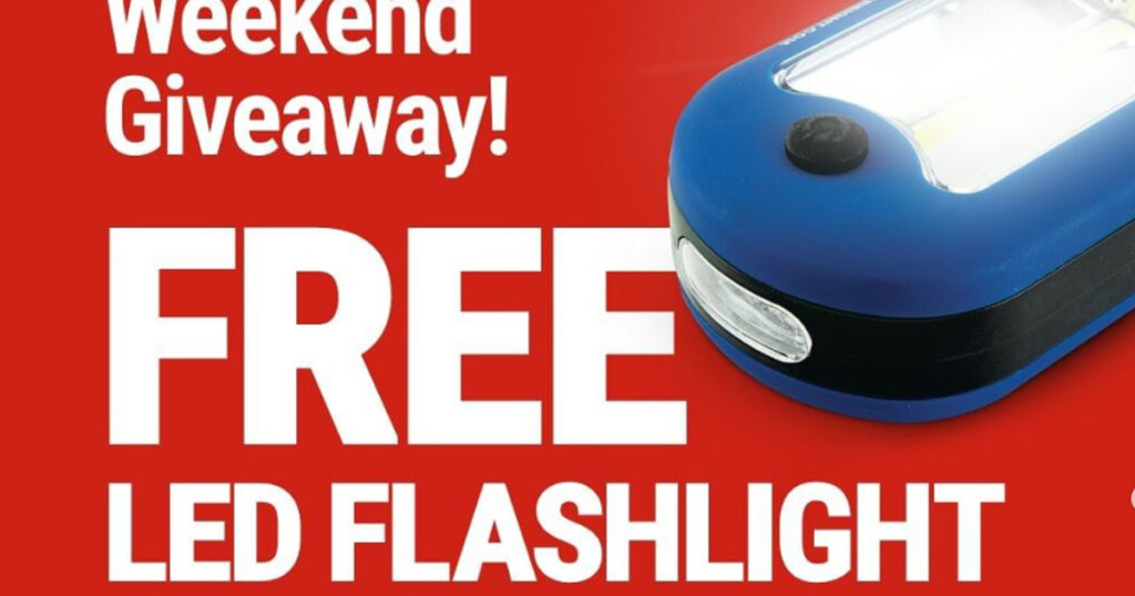 Free LED Flashlight at Harbor Freight Stores