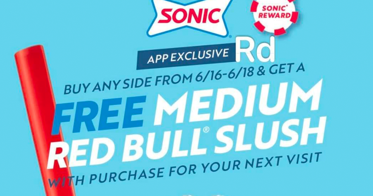 Free Medium Red Bull Slush at Sonic with Purchase
